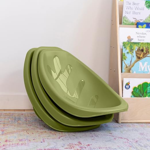 ECR4Kids Plastic Leaf Scoop Floor Rocker Seat, Classroom Furniture, Fern Green - Image 8