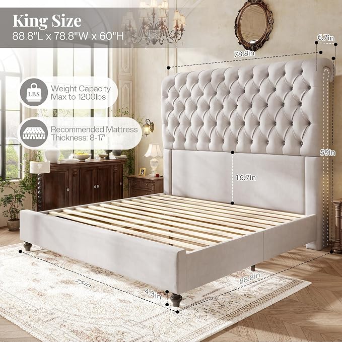 Jocisland King Size Bed Frame - Image 2
