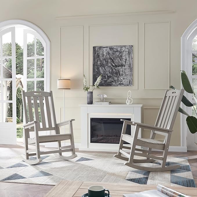 Psilvam Oversized Outdoor Rocking Chair, - Image 6