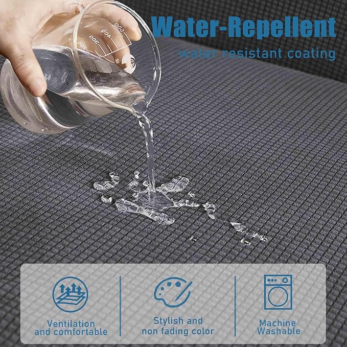 Water Repellent Couch Cushion Cover 3 Pieces Sofa Seat Cushion Covers, Stretch - Image 2
