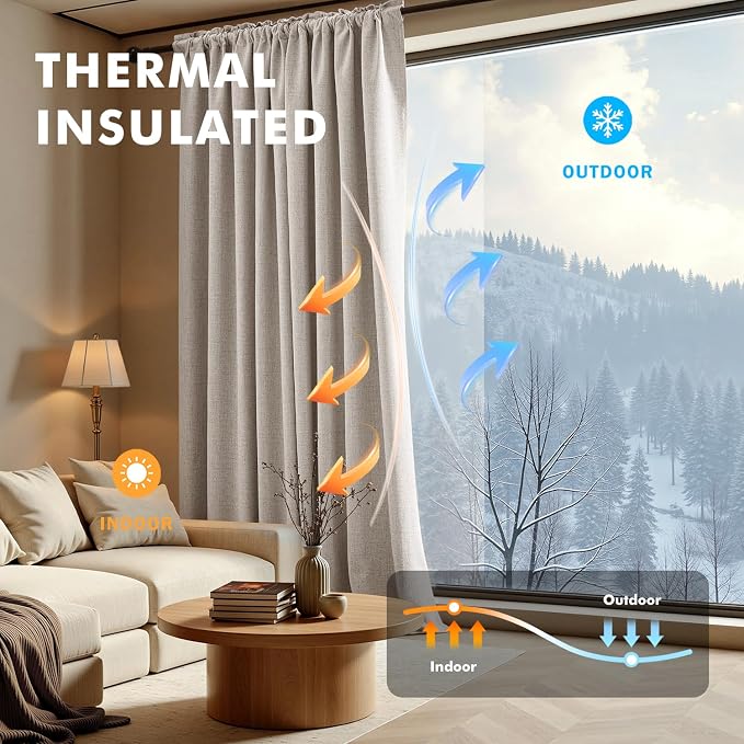 MIULEE 100% Blackout Linen Curtains - Image 4