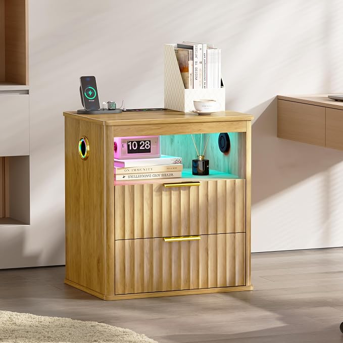 WOOVIVS Modern Nightstand Set of 2 - Image 2