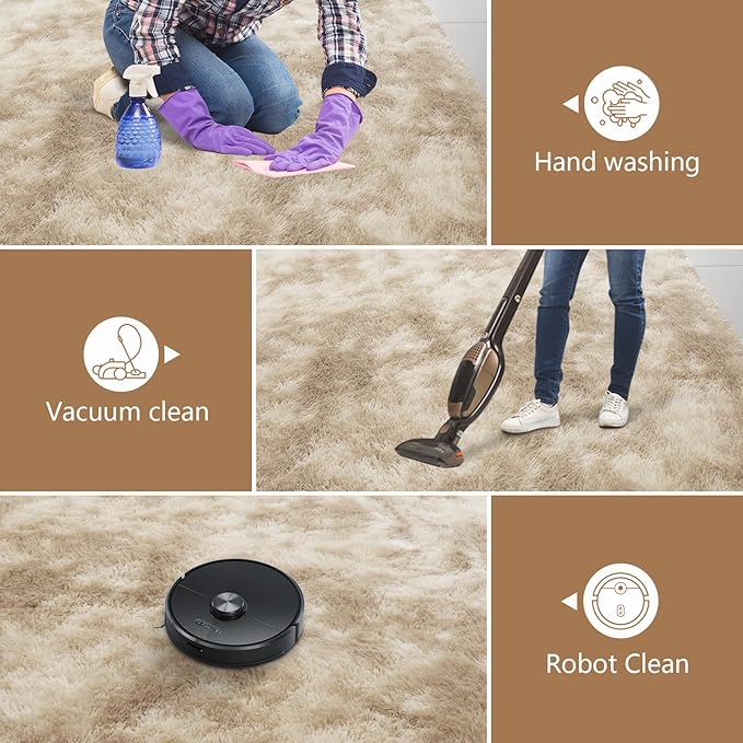 Shag Area Rugs for Bedroom Living Room, 8X10 Ultra Soft Fluffy Area Rugs for - Image 5