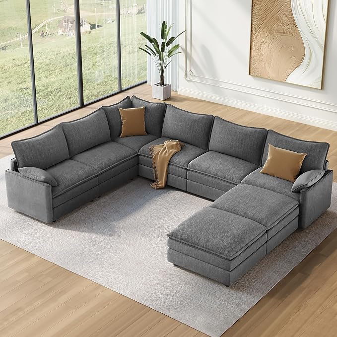 Vesgantti Large Modular Sectional Sofa, Big Comfy Cloud Couch by Vesgantti