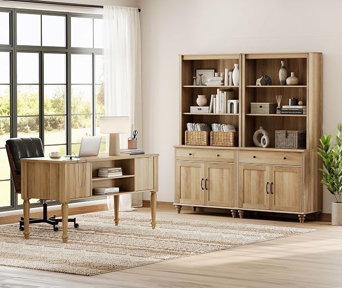 WAMPAT Home Office Furniture Set, Wood Computer Desk - Image 8