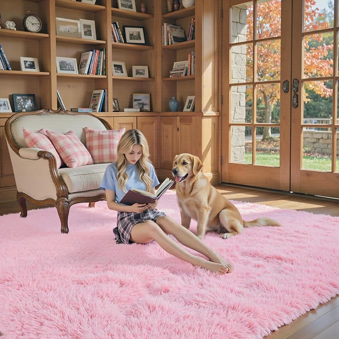 Super Soft Shaggy Area Rugs for Bedroom 4x6 Feet, Shaggy Plush Living Room Shag - Image 3
