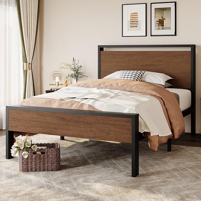 SHA CERLIN 14 Inch Twin Size Metal Platform Bed Frame by SHACERLIN