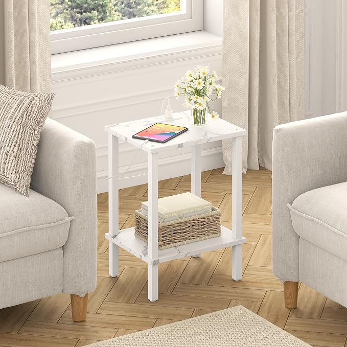 TUTOTAK End Table with Charging Station, Small Side Table with Outlets - Image 5