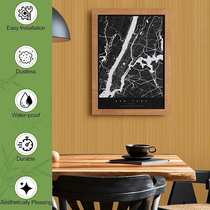 Bamboo Wall Panel for Interior Wall Decor, Renewable Pole Wrap Wainscoting Roll - Image 3