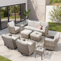 Outdoor Patio Furniture Set-9 Pieces All-Weather Wicker Outdoor Furniture by AMCLOBA