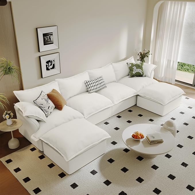 6 Seat U Shape Modular Sectional Couch Sofa by Gtilzria