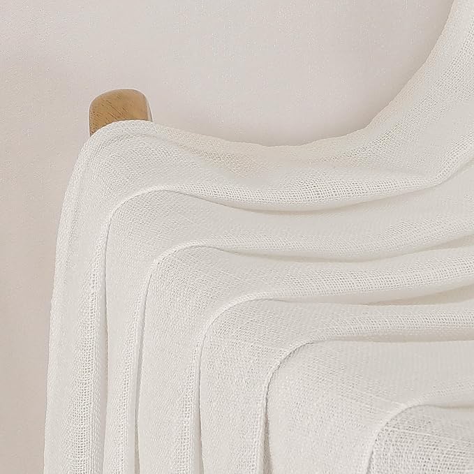 Chyhomenyc Ivory Semi Sheer Curtains 96 Inches Long 2 Panels - Image 9