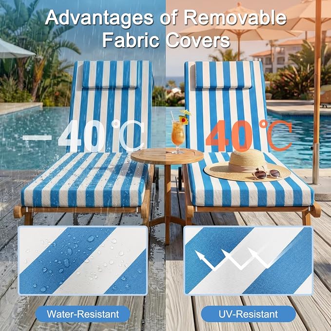 Outdoor Lounge Chair mat, 72 inches x 21 inches, Waterproof Chaise Lounge - Image 3