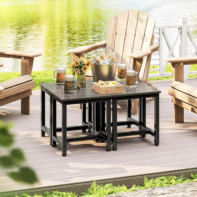 ODK Outdoor Side Tables Set of 2, Adirondack Patio End Table - Image 5