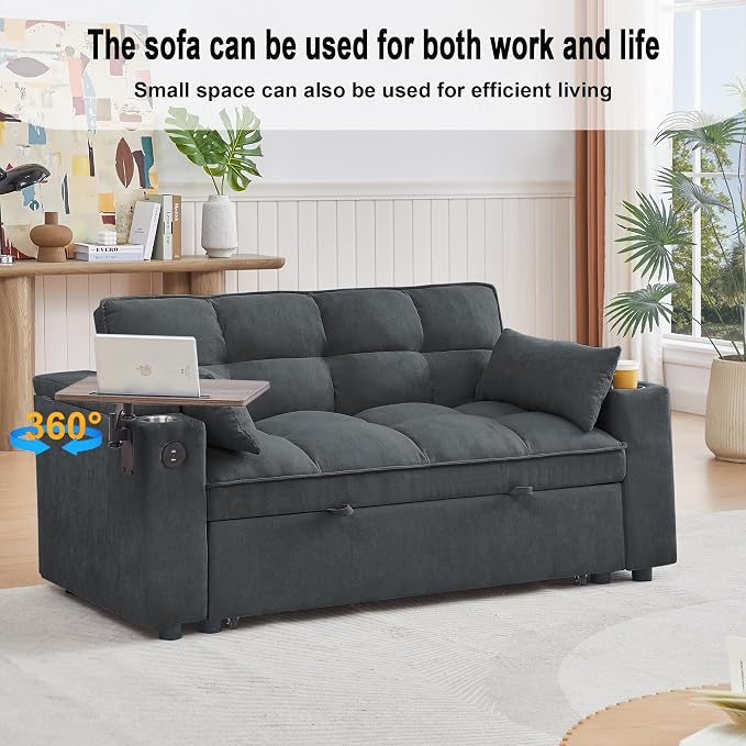 hansones ​66" Multi-Functional Pull-Out Sofa Bed - Image 4