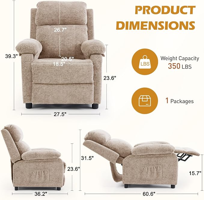 Korser Recliner Chair, Living Room Chairs - Image 2