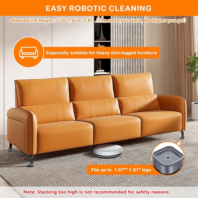 shouwuhho 6 Pack Furniture Risers Adjustable Bed Risers Heavy Duty Lifts Height - Image 3