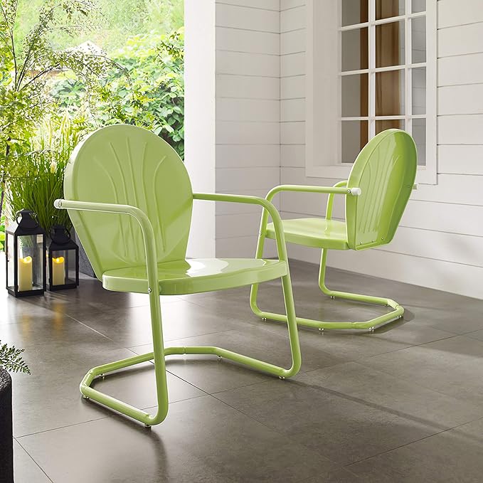 Crosley Furniture Griffith Outdoor Chair, Retro Metal Patio Chairs - Image 17
