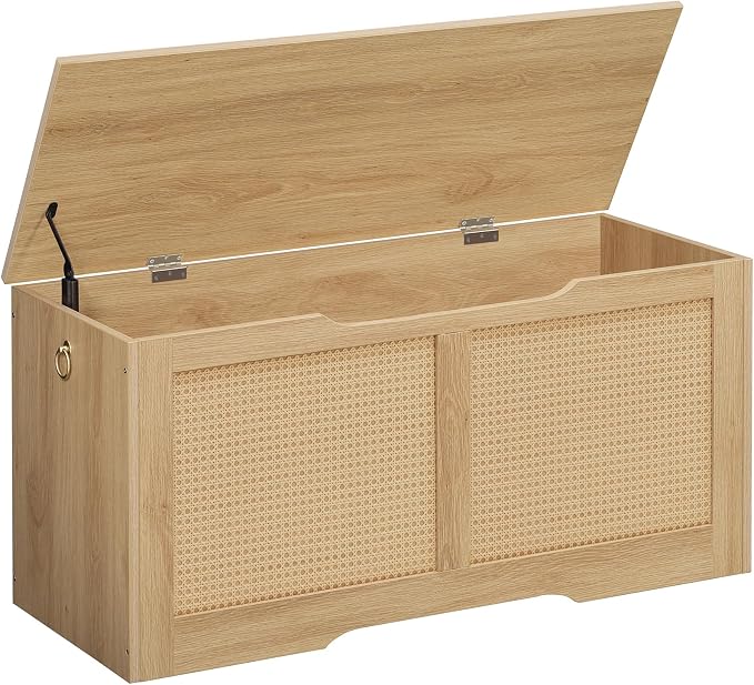 HOOBRO Storage Bench, 39.3" Toy Box, Rattan-Like Storage Chest, Sturdy Entryway by HOOBRO