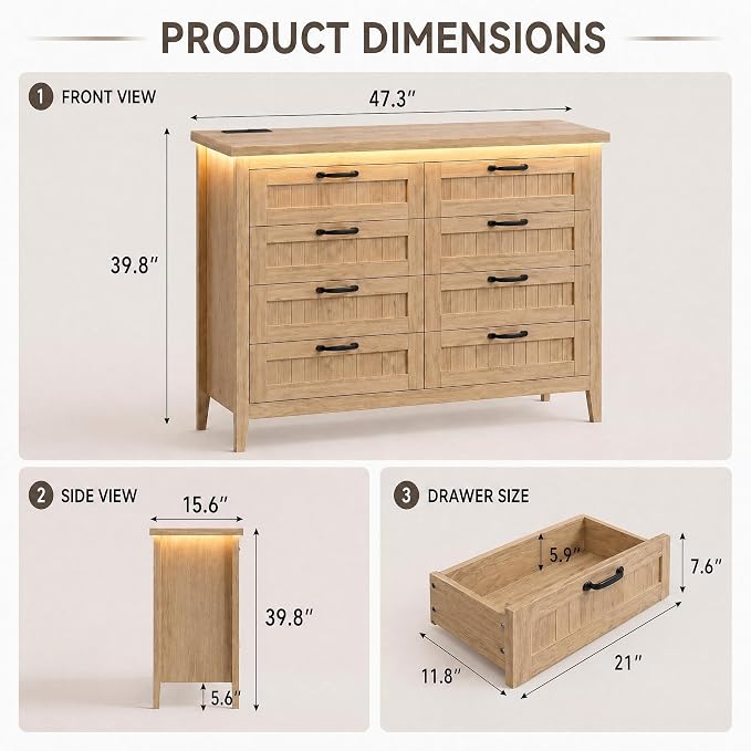 GarveeLife 8 Drawer Chest Dresser - Image 2