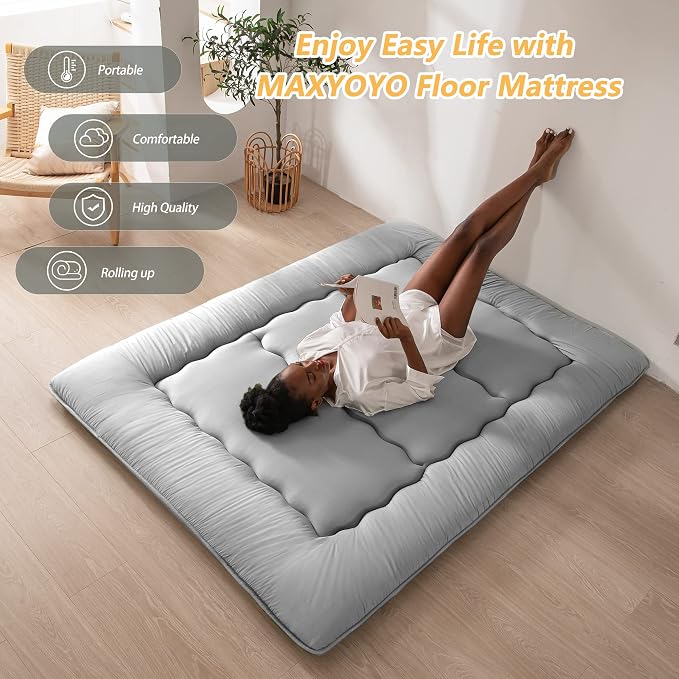 MAXYOYO Japanese Floor Mattress Futon Mattress, Thicken Tatami Mat Sleeping Pad - Image 3