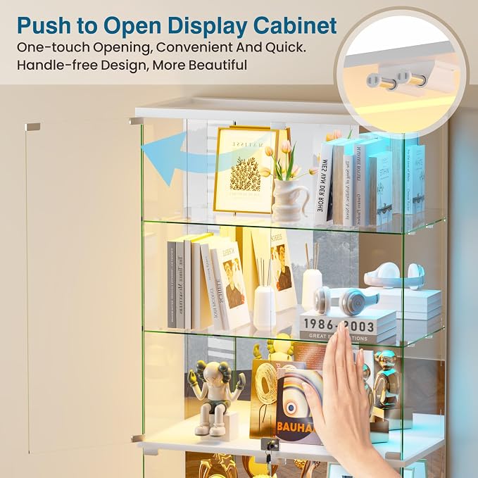 HNEBC 5 Tier Glass Display Cabinet, 66.9" Curio Cabinet - Image 7