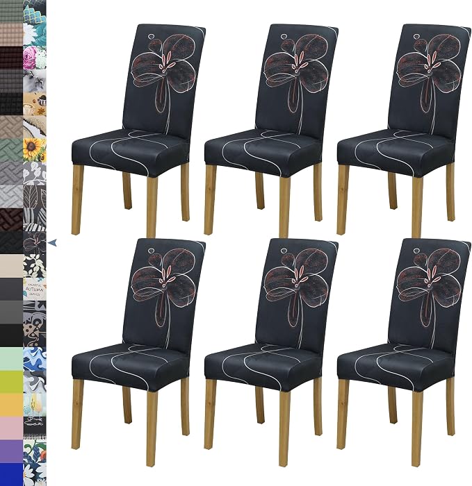 BIETYONE Stretch Dining Chair Covers Set of 6, Soft Removable Washable Kitchen by BIETYONE