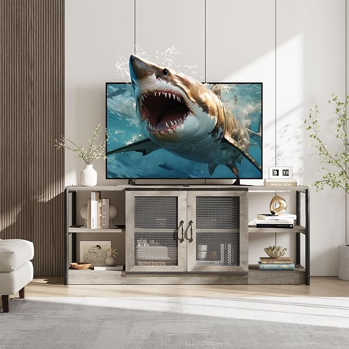 GarveeHome TV Stand for 65+ Inch TV, Rustic Entertainment Center TV Media by GarveeHome