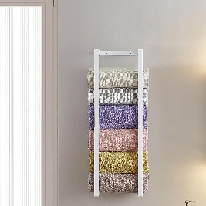 Towel Rack for Rolled Towels, Towel Rack for Bathroom, Wall Mounted Metal - Image 4
