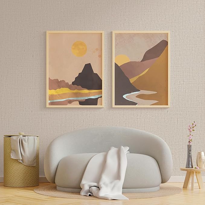 Beige Grasscloth Wallpaper Peel and Stick Textured Self Adhesive Linen Contact - Image 4