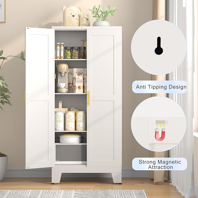 GAIOUS 61.02" Pantry Cabinet, Kitchen Pantry Storage Cabinets - Image 5