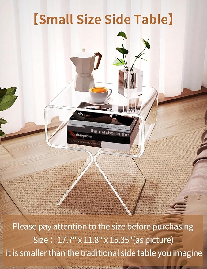 Acrylic Nightstand Side Table Modern Design Clear Home Decor Display End Table - Image 5
