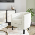BELLEZE Accent Barrel Chair, Linen Round Chair Club Tub Sofa Corner Chair by BELLEZE