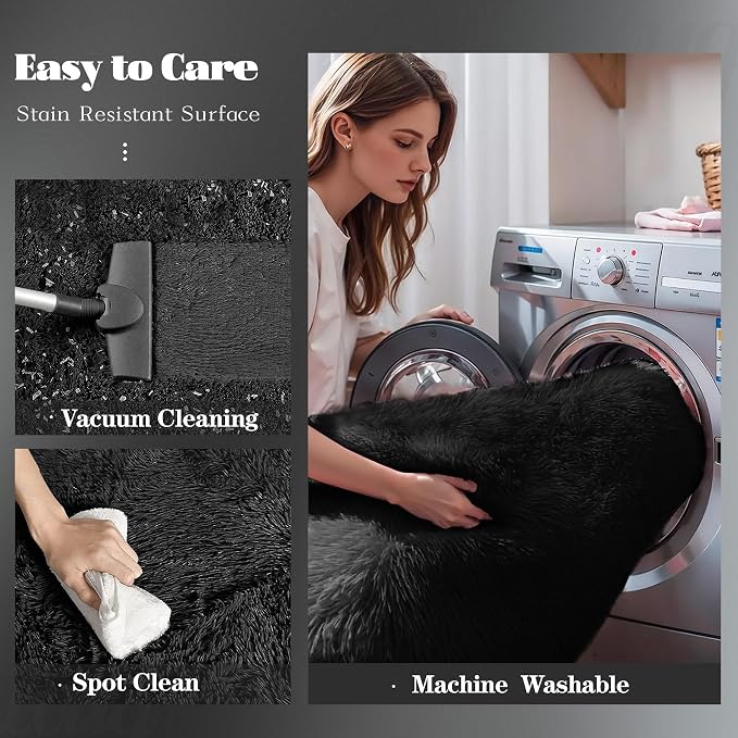 5x8 Area Rug for Living Room: Fluffy Shag Soft Washable Rugs Fuzzy Plush Indoor - Image 5