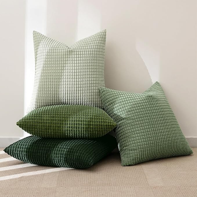 MIULEE Sage Green Pillow Covers 20x20 Inch Set of 4 Spring Boho Farmhouse Home - Image 5