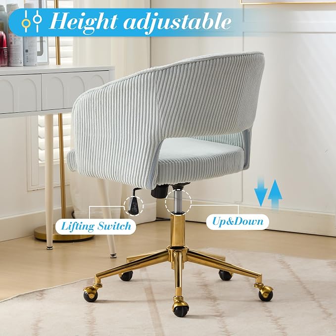 KCC Home Office Chair Swivel Desk Chair Accent Armchair Upholstered Modern - Image 4