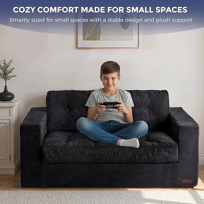 MAXYOYO Loveseat Sofa Couch, Upholstered Bean Bag Chair Cloud 2-Seat - Image 3