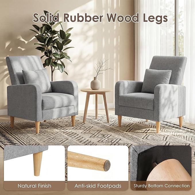 COLAMY Mid-Century Modern Upholstered Accent Chair - Image 7