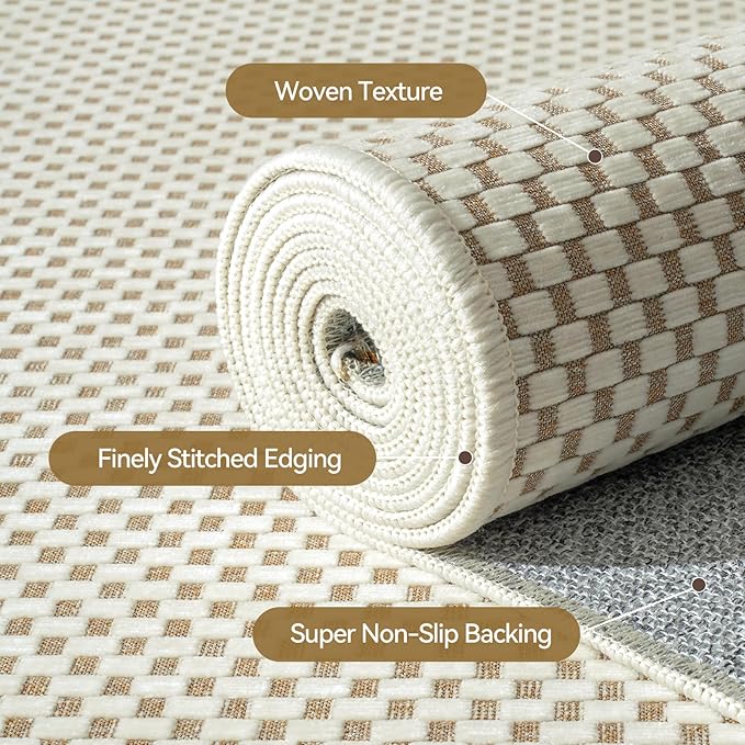 YDKGL 3x5 ft Area Rug Entryway Runner Rug Non Slip Washable, Boho Woven Kitchen - Image 5
