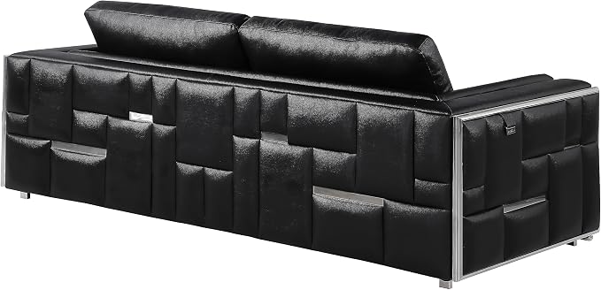 Blackjack Furniture Catania Modern Top Grain Italian Leather Sofa Set - Image 17