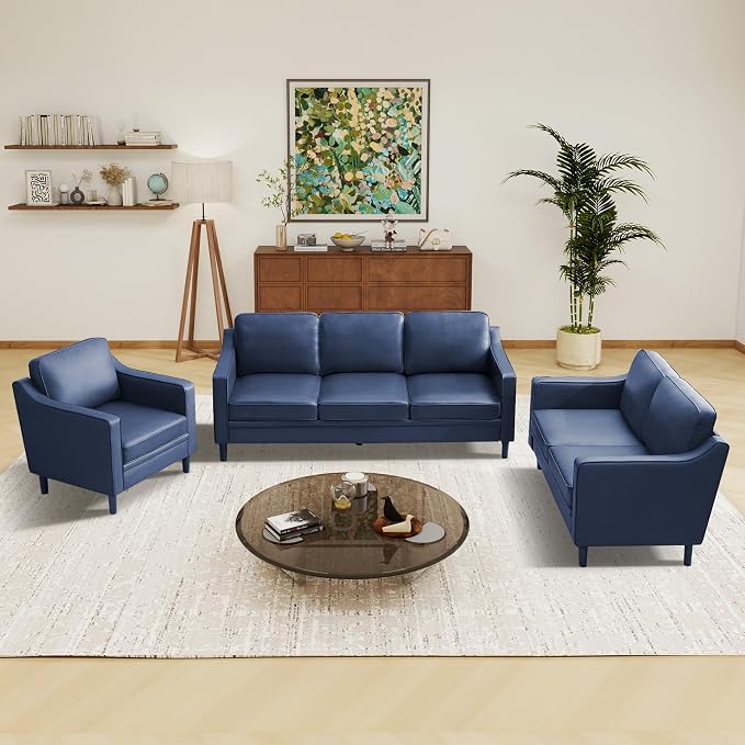 Kingfun Living Room Furniture Sets, 3 Seater Couch, Armchair and Loveseat - Image 5