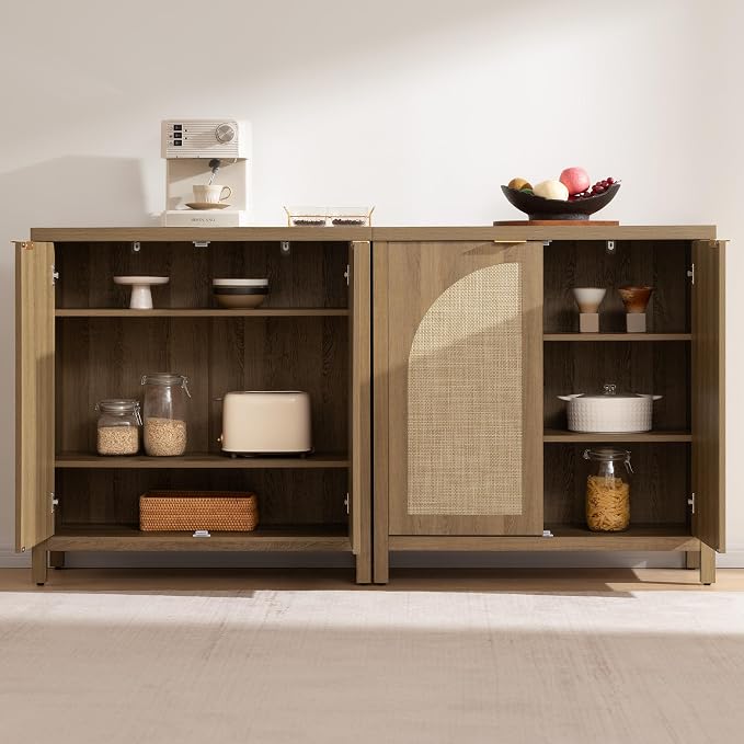 SICOTAS 102" W Rattan Sideboard Buffet Cabinet - Image 5