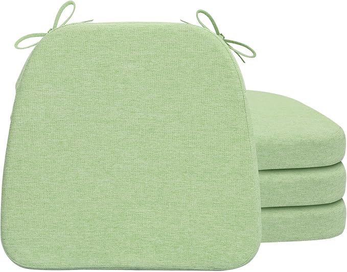AAAAAcessories D-Shaped Chair Cushions, Machine-Washable Cover, Pear Green by AAAAAcessories