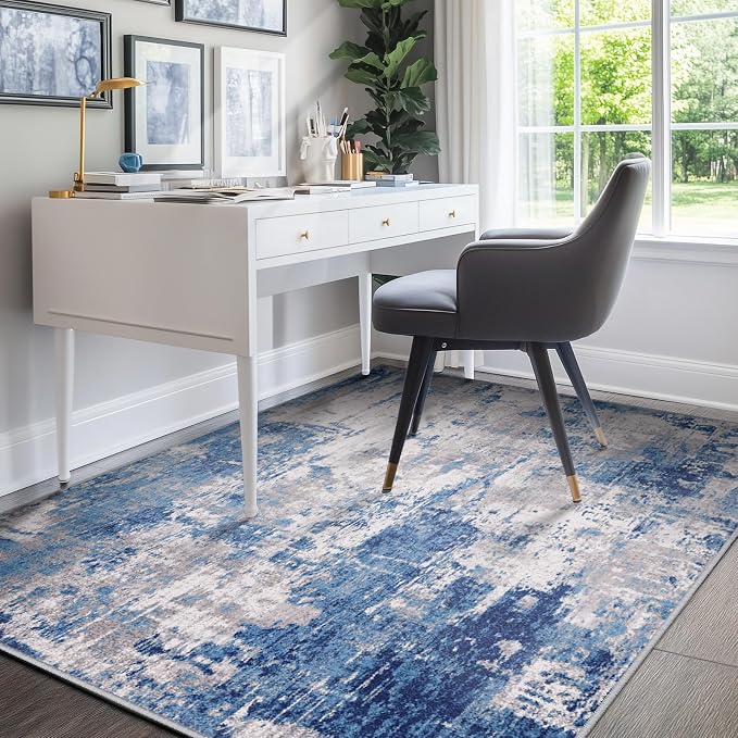 Washable Area Rugs 7'x9' Non-Slip Modern Abstract Soft - Image 8