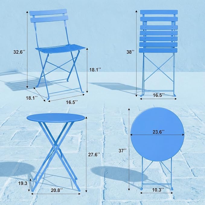 GarveeLife Outdoor Metal Bistro Set, 3-Piece Patio Furniture Set - Image 3