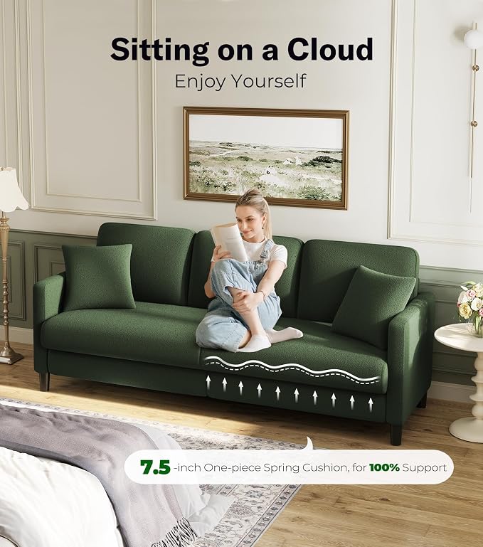 Welzona 83" Couches for Living Room, Teddy Sofa Couch, Comfy Sofas for Living - Image 3