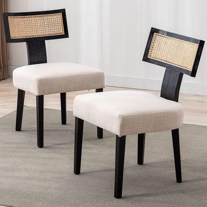 VESCASA Linen Upholstered Dining Chairs by VESCASA