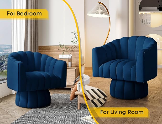 Dewhut Swivel Accent Chair, 360° Swivel Barrel Chair - Image 4