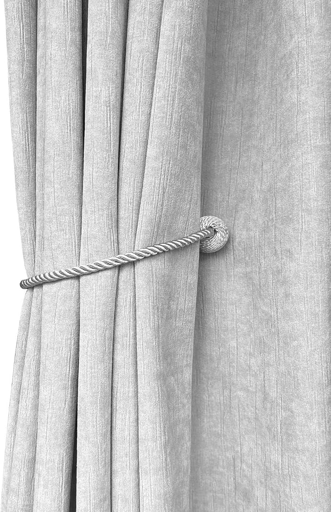 Melaluxe 4 Pack Magnetic Curtain Tiebacks, Decorative Curtain Holdbacks - Image 4