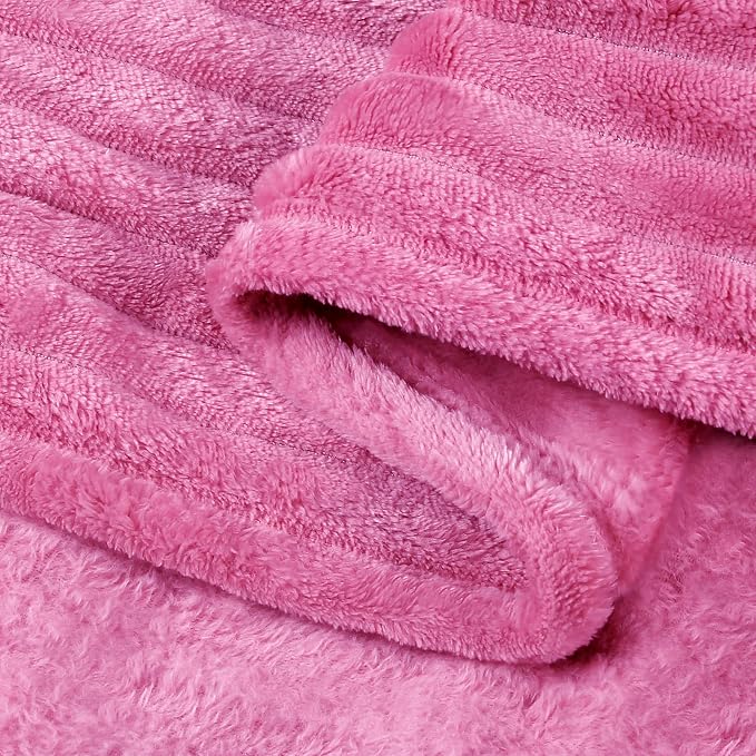 BEDELITE Fleece Blanket Twin Size – 3D Ribbed Jacquard Soft and Warm Decorative - Image 6